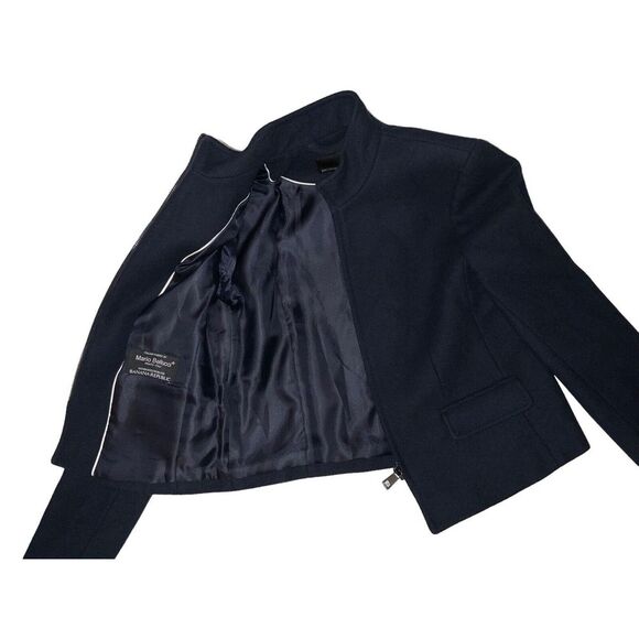 Banana Republic MarioBellucci WoolZip FrontNAVY Lined Jacket CoatWOMENS PETITE 2 - Picture 4 of 12